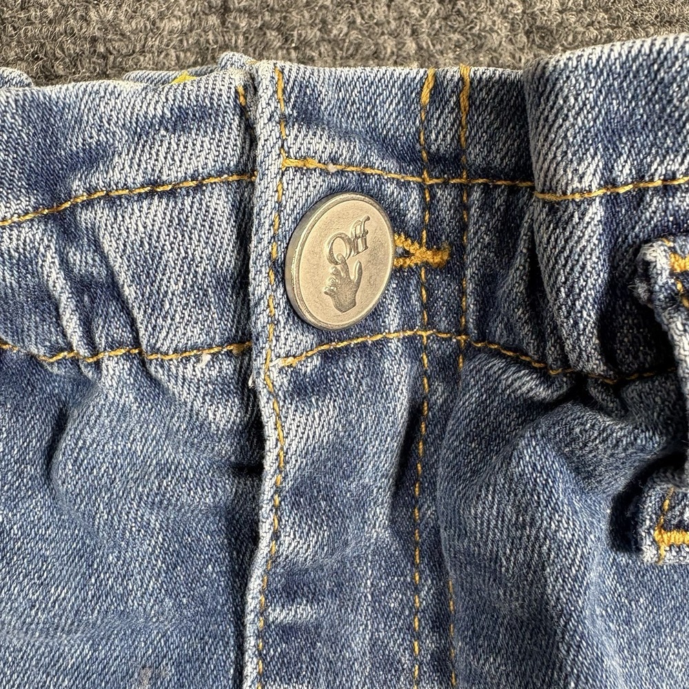 $623 Off White Kids Girl's Blue Logo-Stripe‎ Denim Skirt Size 6 - Picture 3 of 13